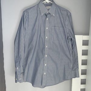 Enro No Iron Blue and White Dress Shirt 32-33